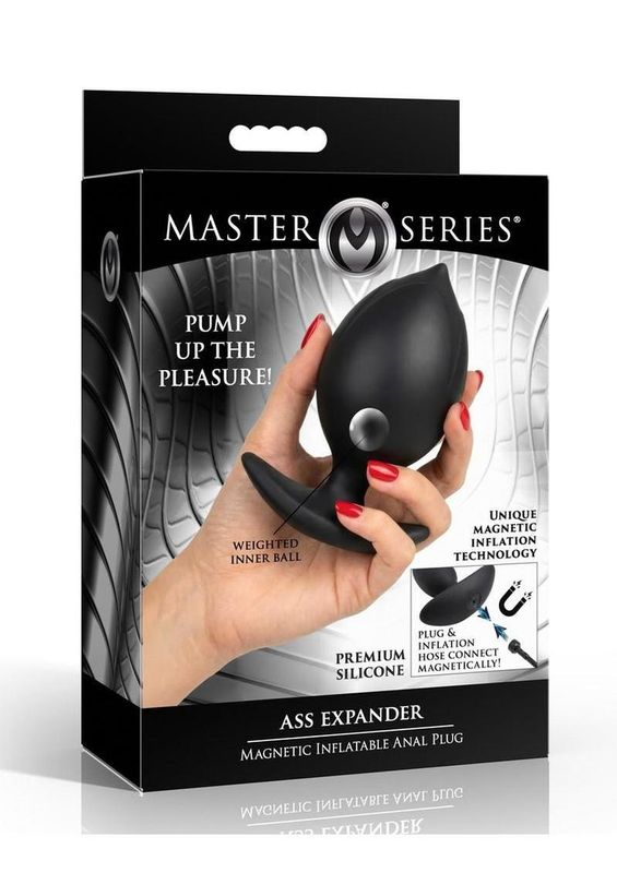 MASTER SERIES ASS EXPANDER MAGNETIC INFLATABLE SILICONE ANAL PLUG BLACK