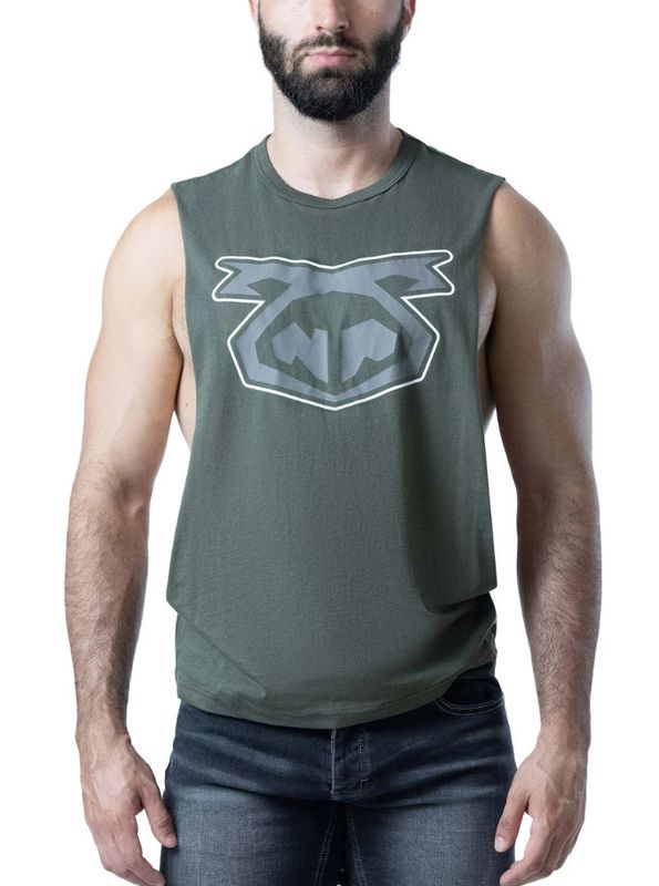 NASTY PIG BRANDMARK SHREDDER TANK TOP 3.0 ARMY GREEN/SHARK GREY/WHITE NASTY PIG BRANDMARK SHREDDER TANK TOP 3.0 ARMY GREEN/SHARK GREY/WHITE