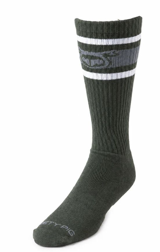 NASTY PIG HOOK'D UP SPORT SOCKS 3.0 ARMY GREEN/SHARK GREY/WHITE