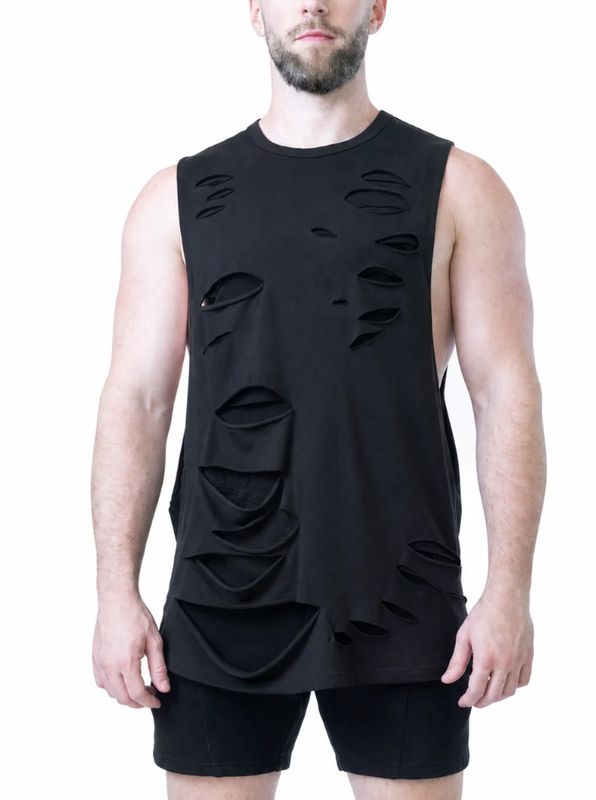 NASTY PIG CHAOS LONG SHREDDER TANK TOP BLACK NASTY PIG CHAOS LONG SHREDDER TANK TOP BLACK