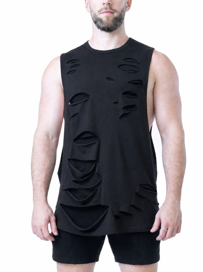 NASTY PIG CHAOS LONG SHREDDER TANK TOP BLACK NASTY PIG CHAOS LONG SHREDDER TANK TOP BLACK, Size: SMALL