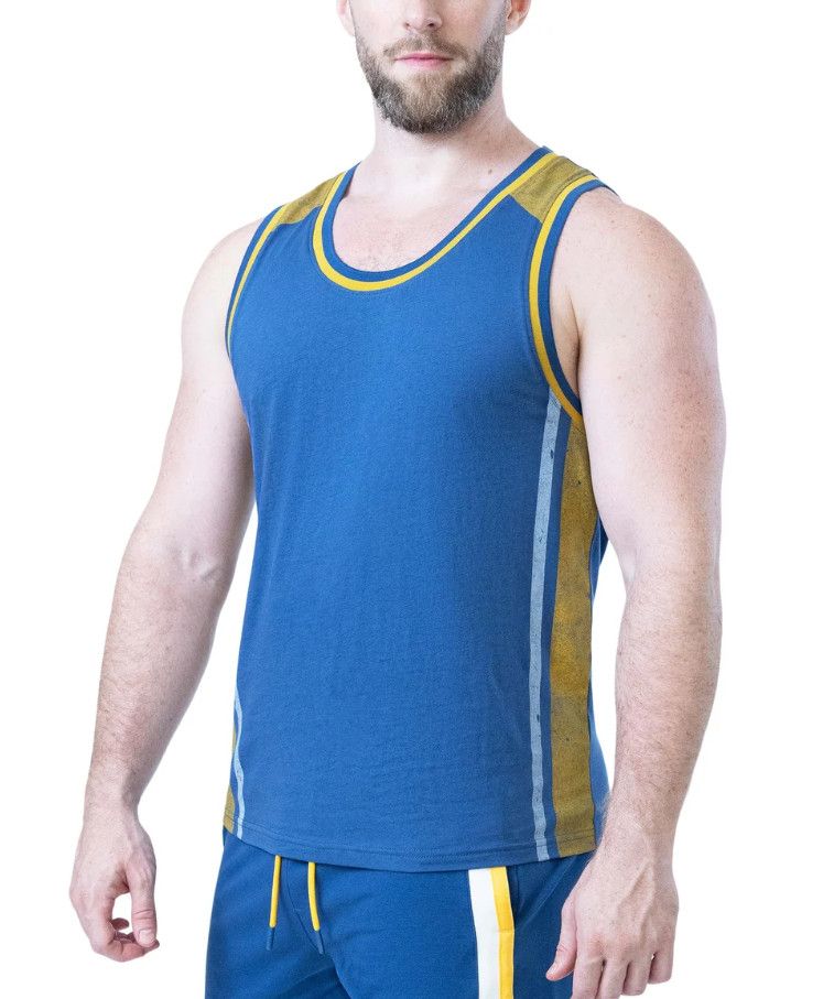 NASTY PIG DEADLIFT TANK TOP CADET BLUE/GOLDENROD/WHITE NASTY PIG DEADLIFT TANK TOP CADET BLUE/GOLDENROD/WHITE, Size: SMALL