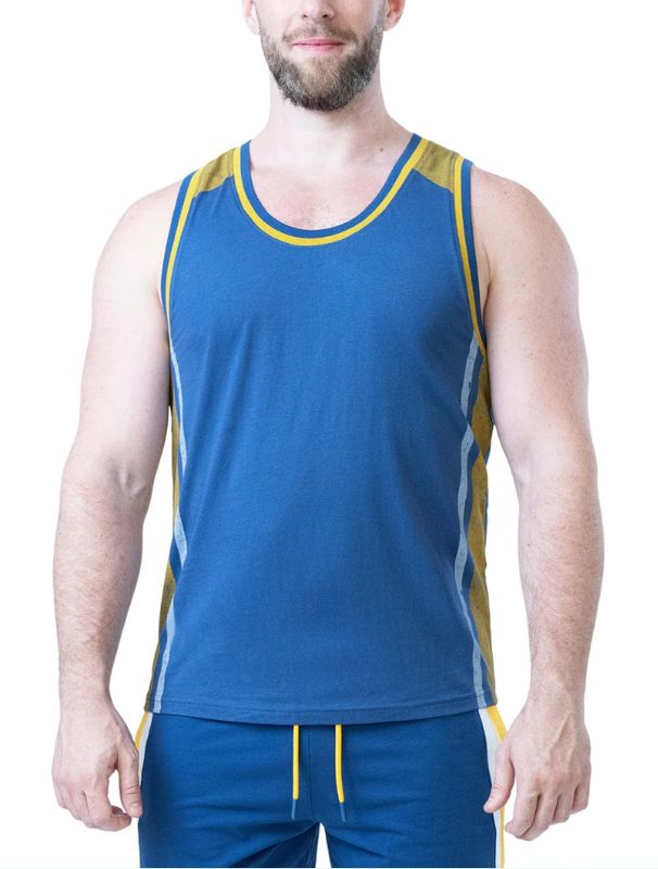 NASTY PIG DEADLIFT TANK TOP CADET BLUE/GOLDENROD/WHITE NASTY PIG DEADLIFT TANK TOP CADET BLUE/GOLDENROD/WHITE