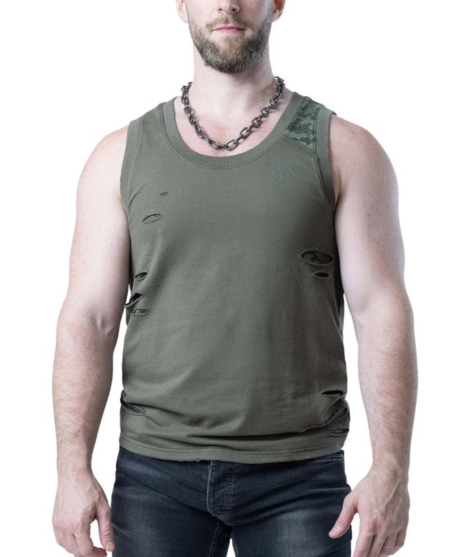 NASTY PIG SHRED TANK TOP OLIVE GREEN NASTY PIG SHRED TANK TOP OLIVE GREEN