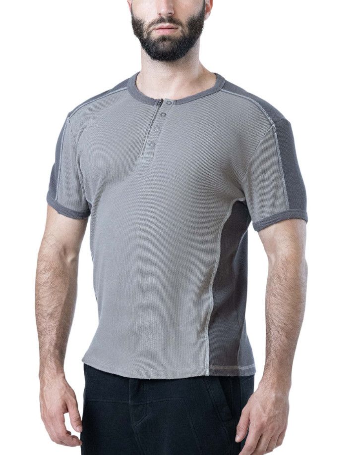 NASTY PIG THERMO HENLEY SHIRT SHARK GREY/FOSSIL GREY NASTY PIG THERMO HENLEY SHIRT SHARK GREY/FOSSIL GREY, Size: SMALL