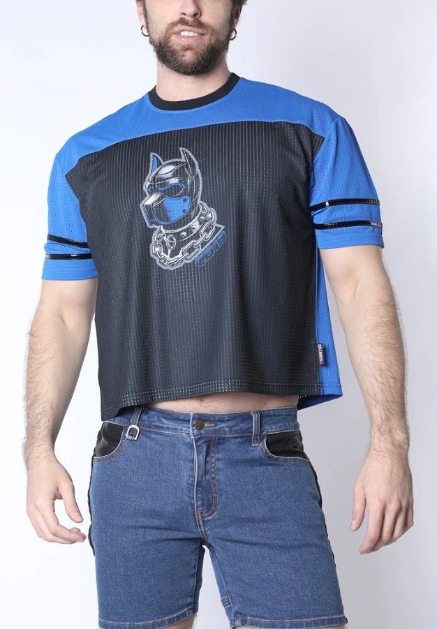 CELLBLOCK 13 KENNEL CLUB DARK PUP CROP TOP BLUE CELLBLOCK 13 KENNEL CLUB DARK PUP CROP TOP BLUE, Size: SMALL