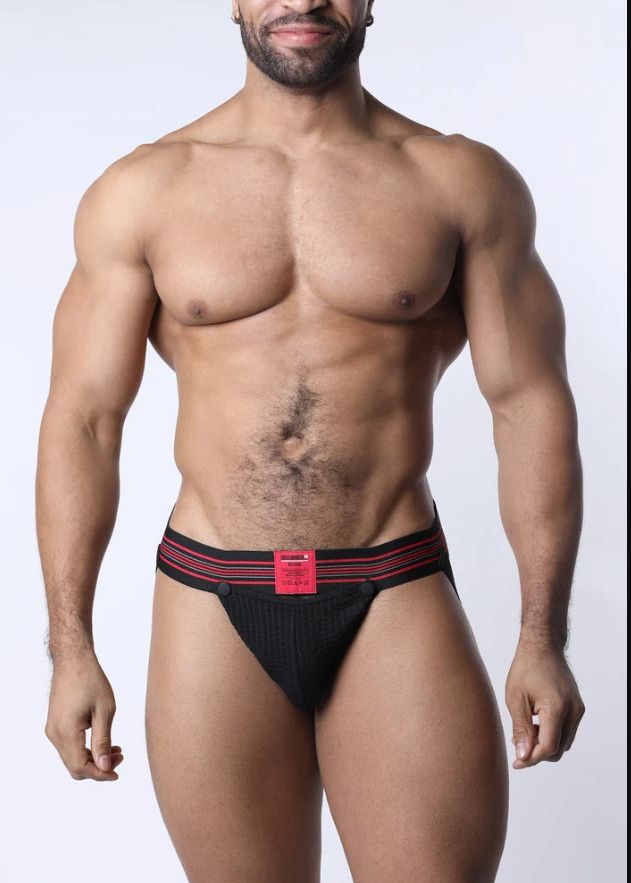 CELLBLOCK 13 TIGHT END 2in SNAP UP SHADOW JOCKSTRAP BLACK/RED CELLBLOCK 13 TIGHT END 2in SNAP UP SHADOW JOCKSTRAP BLACK/RED, Size: SMALL