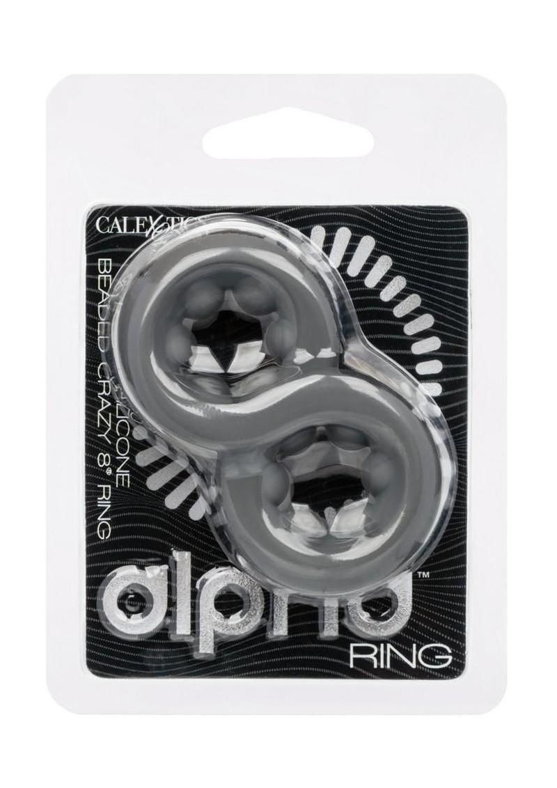 ALPHA LIQUID SILICONE BEADED CRAZY 8 COCK RING BLACK ALPHA LIQUID SILICONE BEADED CRAZY 8 COCK RING BLACK