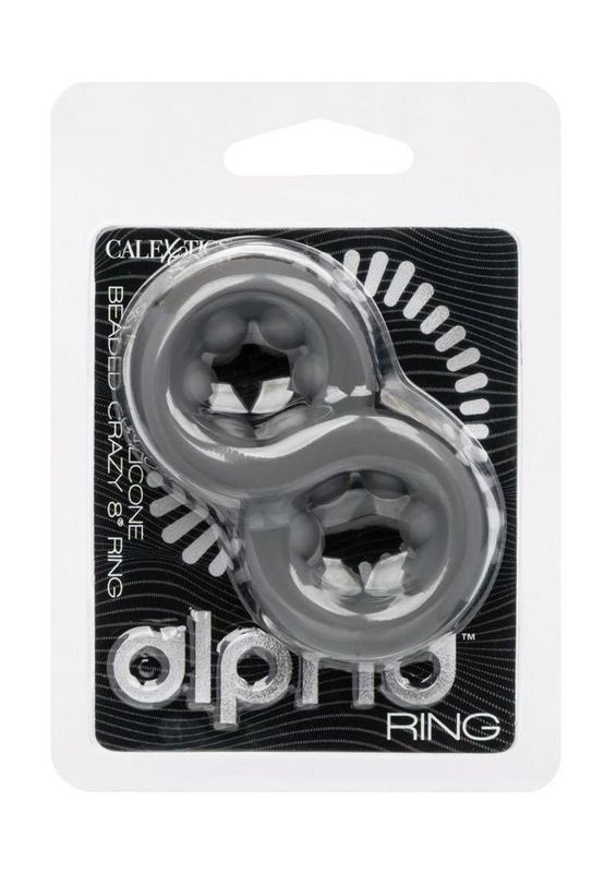 ALPHA LIQUID SILICONE BEADED CRAZY 8 COCK RING BLACK ALPHA LIQUID SILICONE BEADED CRAZY 8 COCK RING BLACK