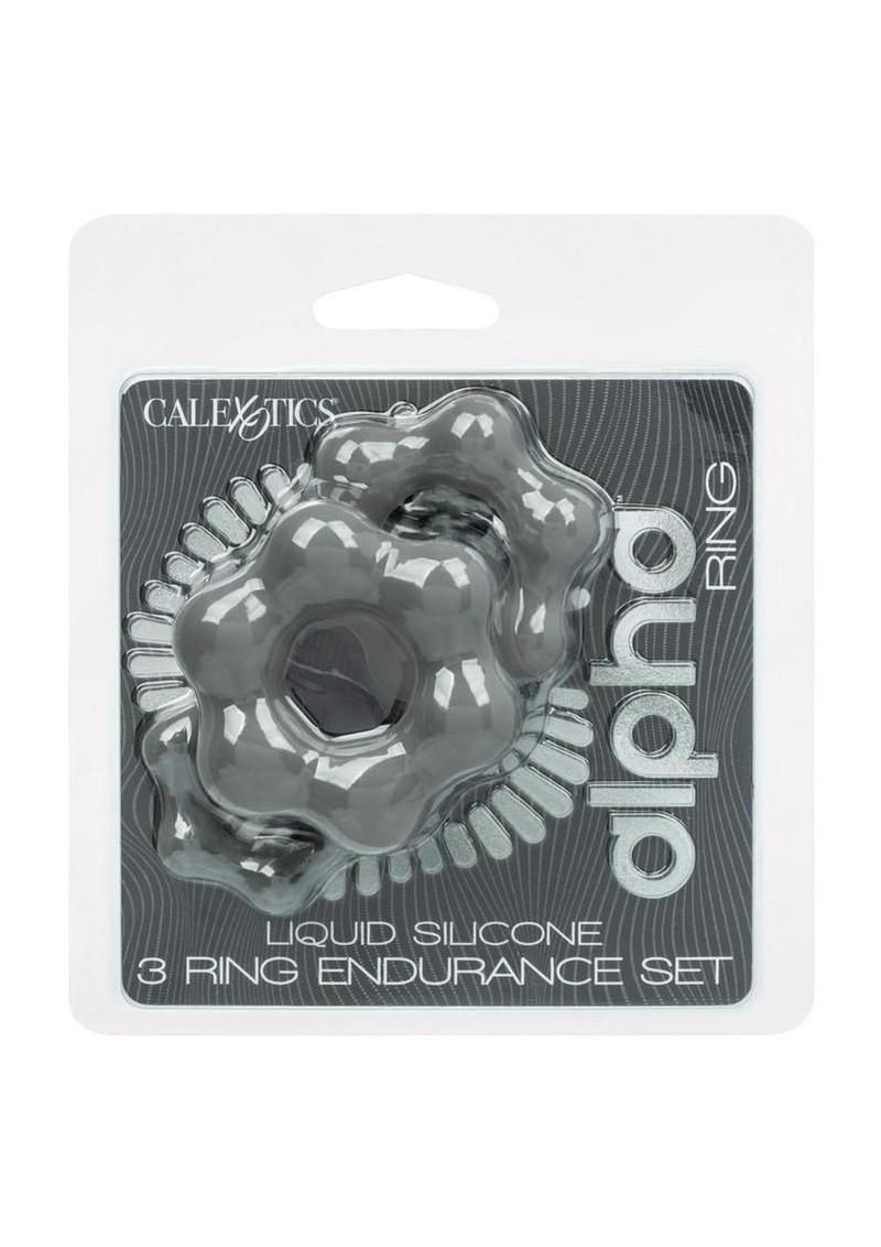 ALPHA LIQUID SILICONE COCK RING ENDURANCE SET GRAY ALPHA LIQUID SILICONE COCK RING ENDURANCE SET GRAY