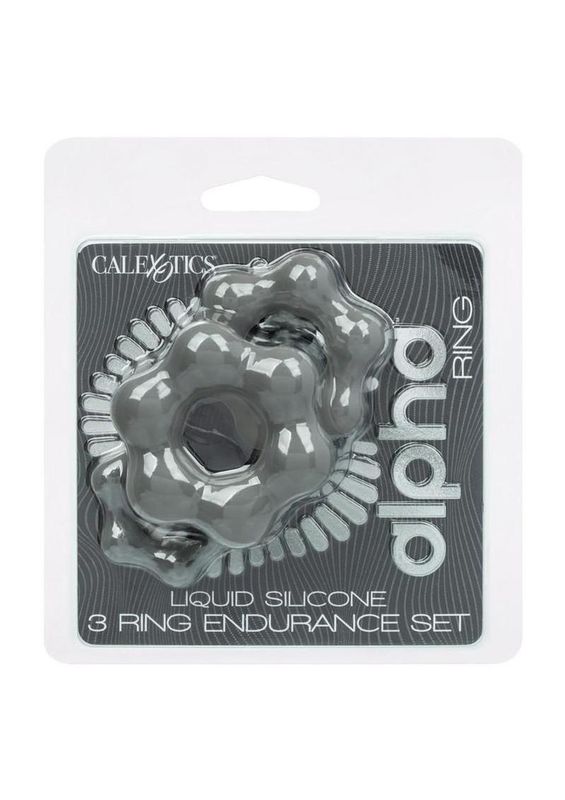 ALPHA LIQUID SILICONE COCK RING ENDURANCE SET GRAY ALPHA LIQUID SILICONE COCK RING ENDURANCE SET GRAY