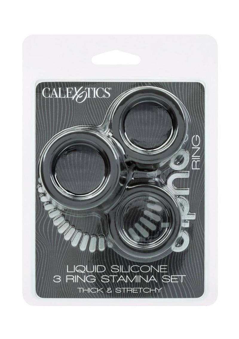 ALPHA LIQUID SILICONE COCK RING ENDURANCE SET BLACK ALPHA LIQUID SILICONE COCK RING ENDURANCE SET BLACK