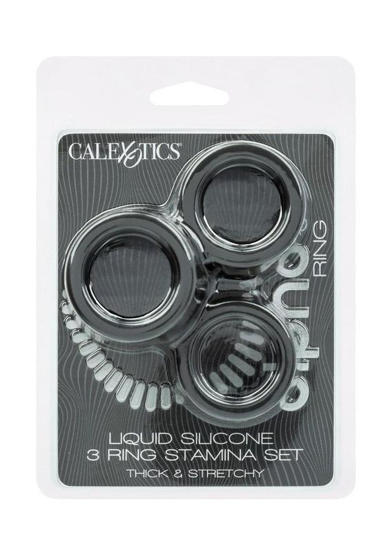 ALPHA LIQUID SILICONE COCK RING ENDURANCE SET BLACK ALPHA LIQUID SILICONE COCK RING ENDURANCE SET BLACK