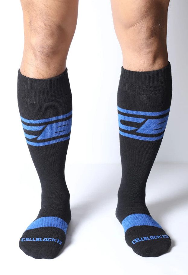 CELLBLOCK 13 DARK PUP CREW SOCK BLUE CELLBLOCK 13 DARK PUP CREW SOCK BLUE