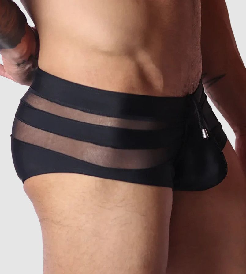 GIGO PANEL BLACK SWIM BRIEF GIGO PANEL BLACK SWIM BRIEF, Size: SMALL