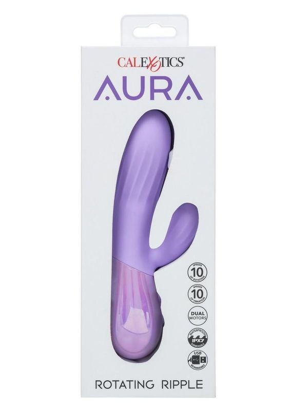 AURA ROTATING RIPPLE DUAL MASSAGER PURPLE AURA ROTATING RIPPLE DUAL MASSAGER PURPLE