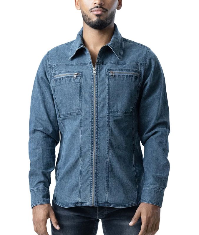 NASTY PIG BODY SHOP LONG SLEEVE SHIRT BLUE NASTY PIG BODY SHOP LONG SLEEVE SHIRT BLUE
