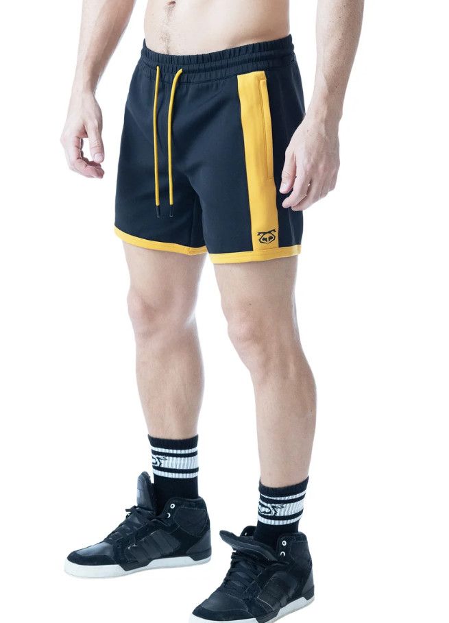 NASTY PIG INK RUGBY SHORT BLACK/CADMIUM YELLOW NASTY PIG INK RUGBY SHORT BLACK/CADMIUM YELLOW, Size: SMALL