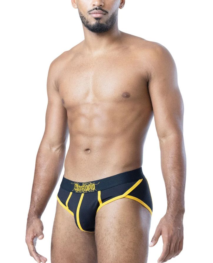 NASTY PIG INK BRIEF BLACK/CADMIUM YELLOW, Size: SMALL