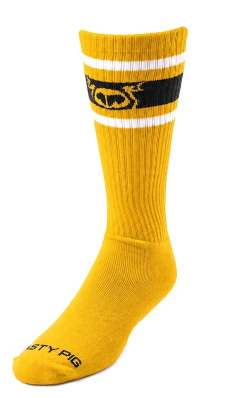 NASTY PIG HOOK'D UP SPORT SOCKS 3.0 CADMIUM YELLOW/BLACK/WHITE