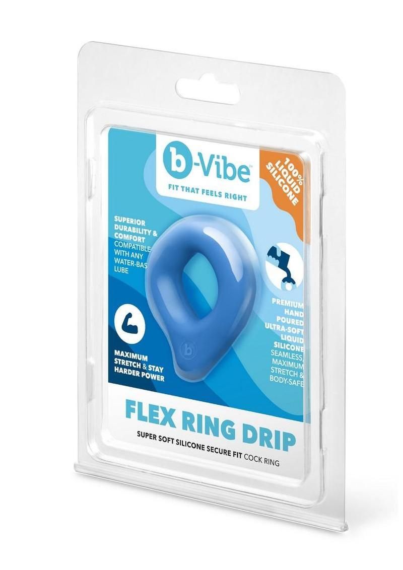 B-VIBE FLEX RING DRIP SILICONE COCK RING BLUE B-VIBE FLEX RING DRIP SILICONE COCK RING BLUE