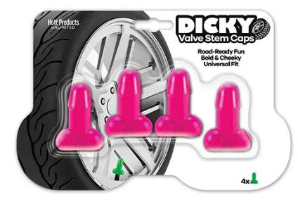 DICKY VALVE STEM CAPS 4pack, Color: PINK