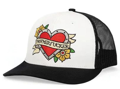 WOOD ROCKET TATTOO HEART MOTHER FUCKER TRUCKER HAT WOOD ROCKET TATTOO HEART MOTHER FUCKER TRUCKER HAT