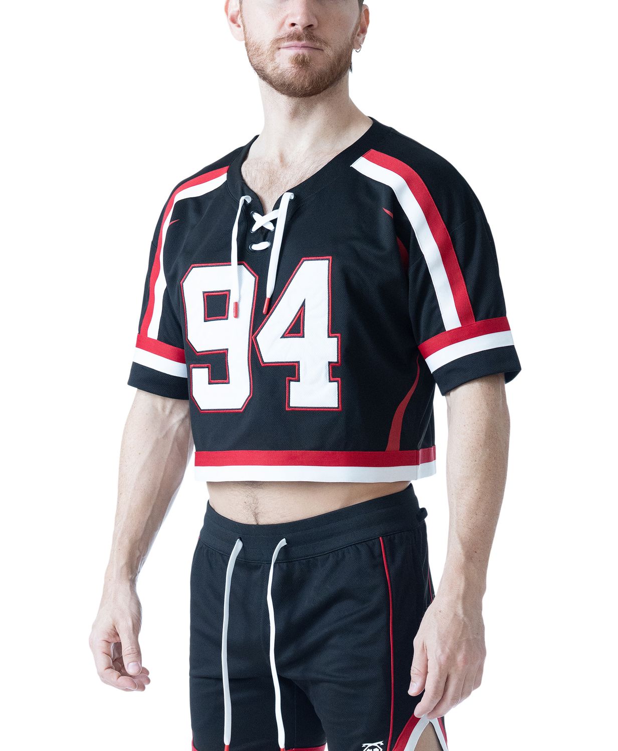 NASTY PIG FACE OFF HOCKEY JERSEY BLACK/SYSTEM RED/WHITE, Size: SMALL