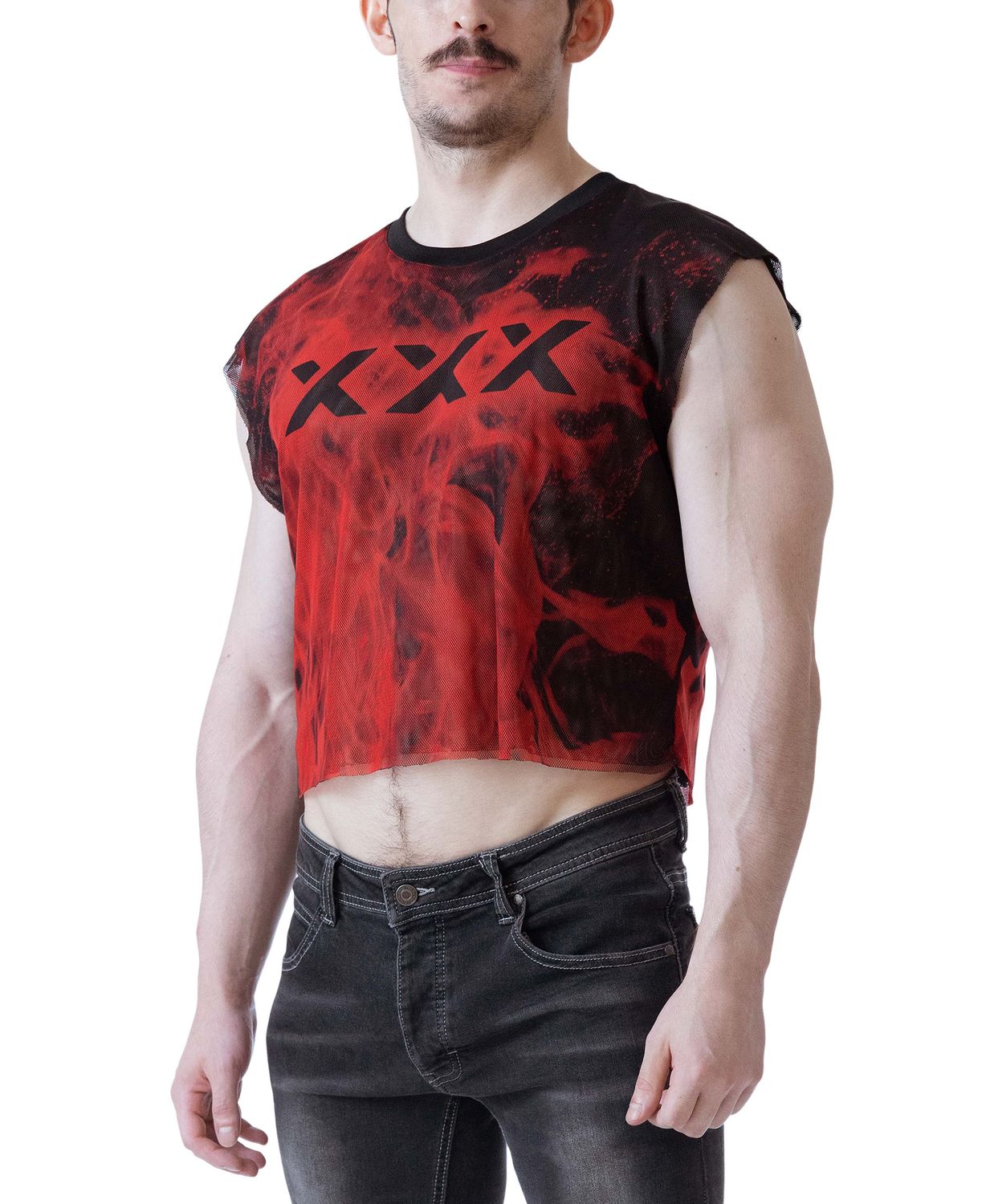 NASTY PIG INFERNO SLEEVELESS CROP TOP FLAME NASTY PIG INFERNO SLEEVELESS CROP TOP FLAME, Size: SMALL