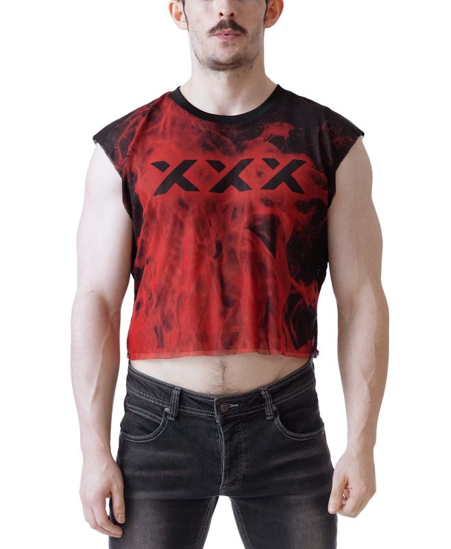 NASTY PIG INFERNO SLEEVELESS CROP TOP FLAME NASTY PIG INFERNO SLEEVELESS CROP TOP FLAME