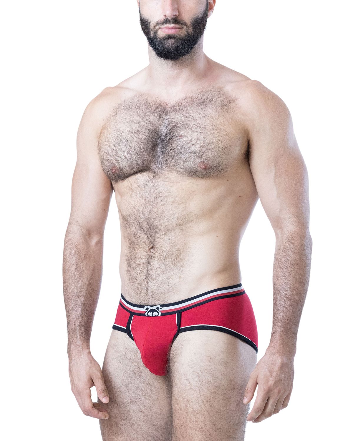 NASTY PIG FACE OFF U-FRONT BRIEF SYSTEM RED/ BLACK/WHITE NASTY PIG FACE OFF U-FRONT BRIEF SYSTEM RED/ BLACK/WHITE, Size: SMALL