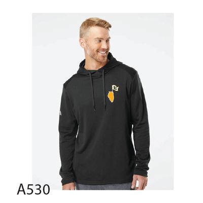 Adidas Textured Mixed Media Hooded Sweatshirt