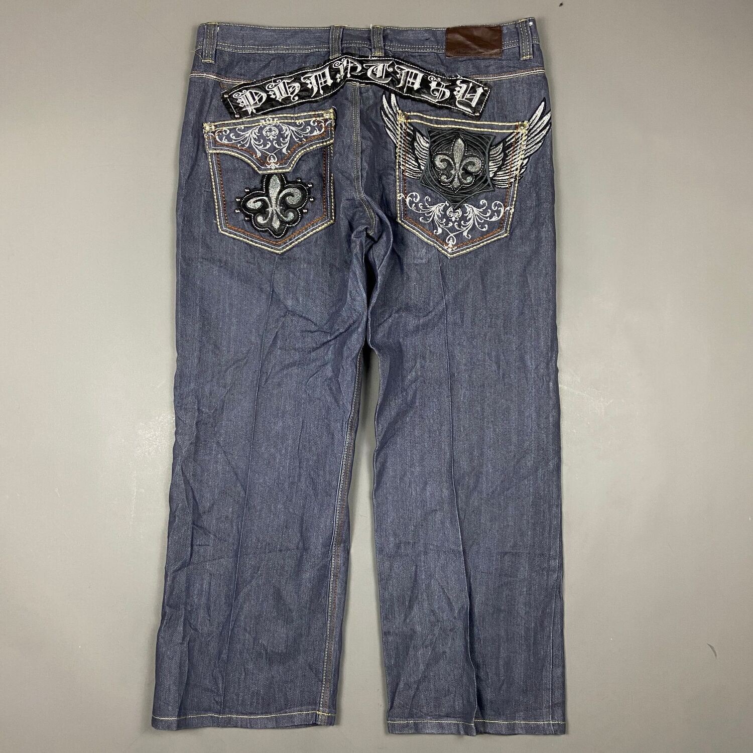 Bestickte Vintage Baggy Jeans (Xl-XXL)