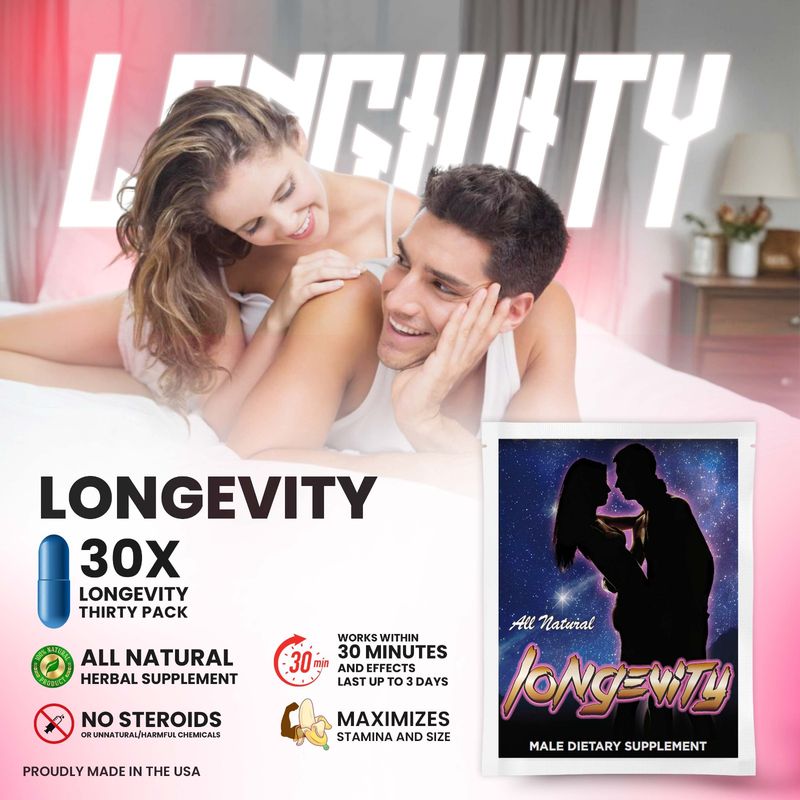 Longevity - All Natural Male Enhancement Supplement – Thirty Pack