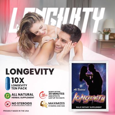 Longevity - All Natural Male Enhancement Supplement – Ten Pack