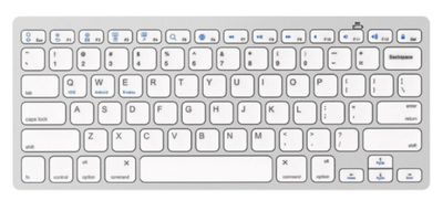 Ultra-slim Bluetooth Wireless Keyboard | Silver &amp; White
