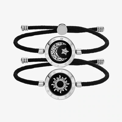 Sun&amp;Moon Touch Bracelets with Milan Rope(Black+Black)