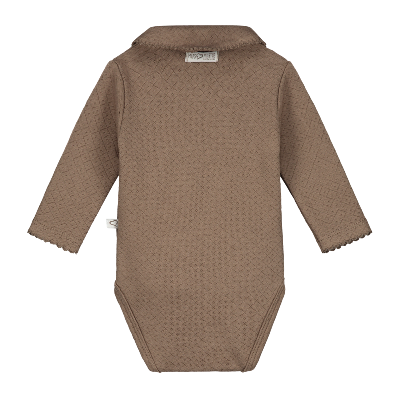 Romper Meisje Met Kraag Lange Mouw  Charlotte Taupe