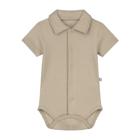 Romper Jongen Korte Mouw met Kraag Noah Sand