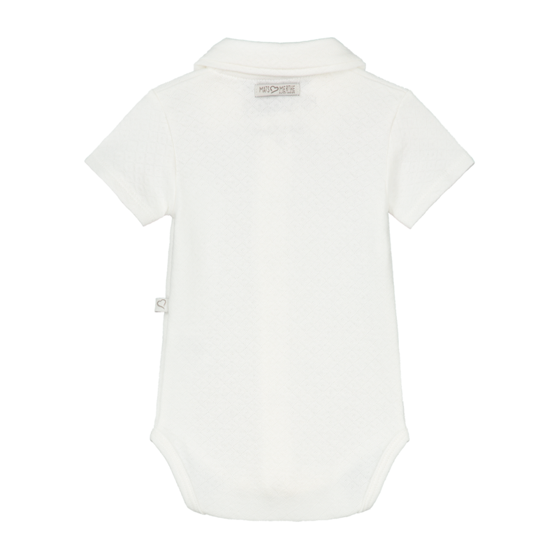 Romper Jongen Korte Mouw met Kraag Noah Off White