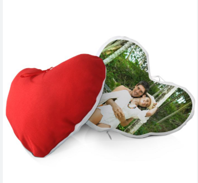 COJIN CORAZON ROJO Y BLANCO PERSONALIZADO (1 CARAS)