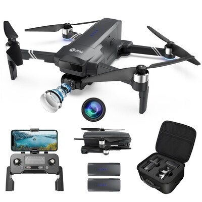 Drone Holy Stone HS600 con Cámara 4K, Eje de 2 Gimbal EIS, 3KM FPV, 2 Baterías, Motor sin Escobillas, Color Negro