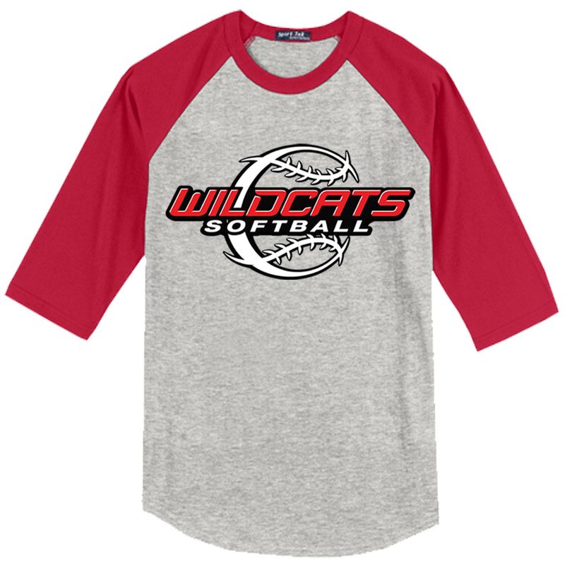 Wildcats Softball Raglan 3/4 Sleeve Tee