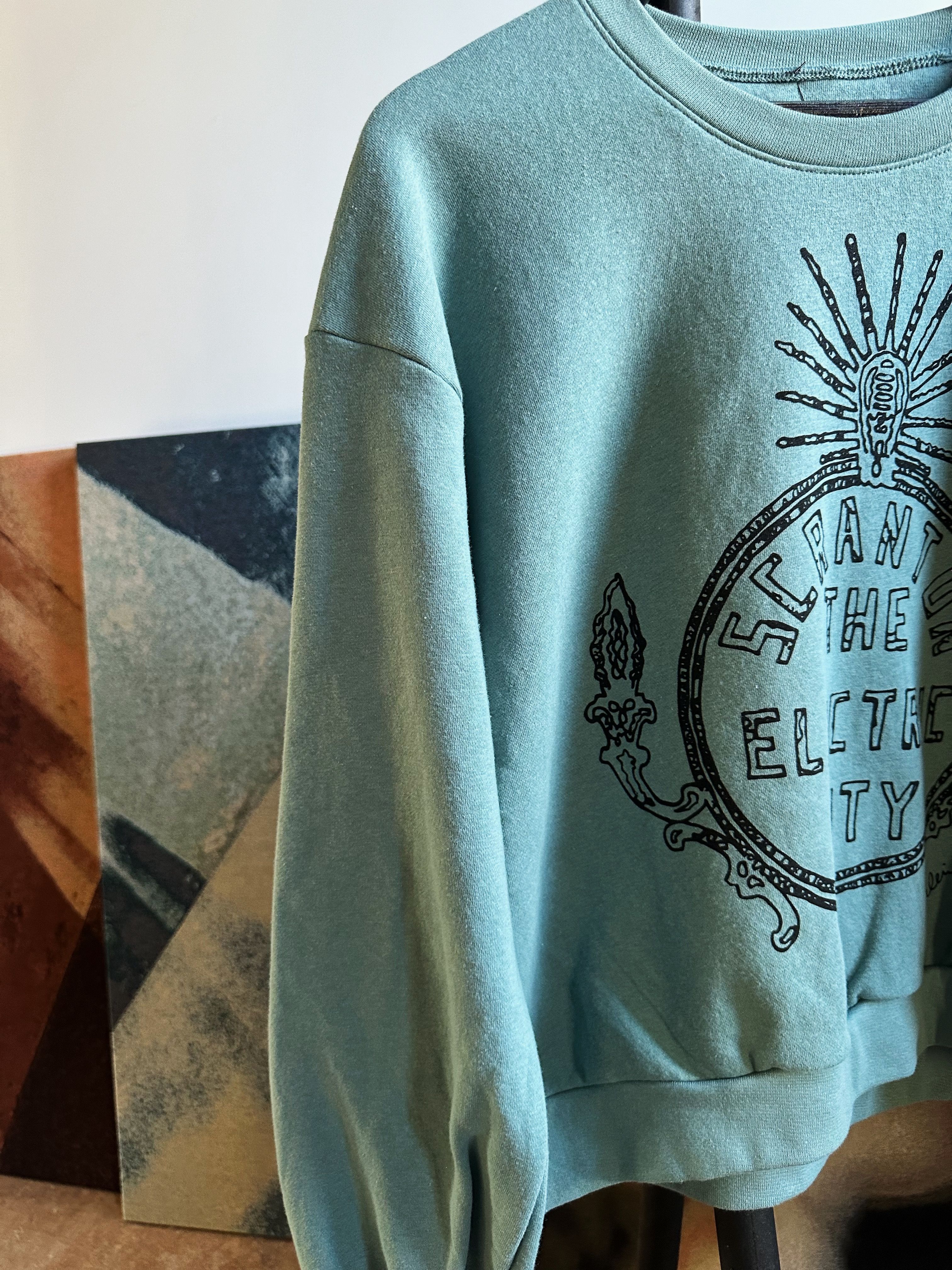 Electric City Sweatshirt Artic Green Crop