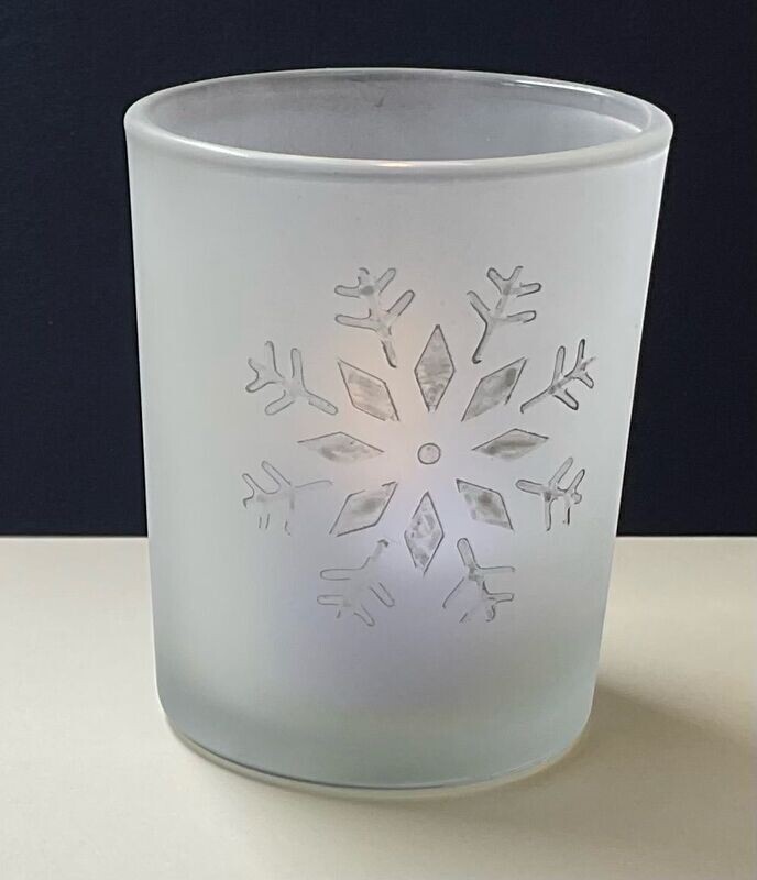 Decorated Frosted Tealight Holder