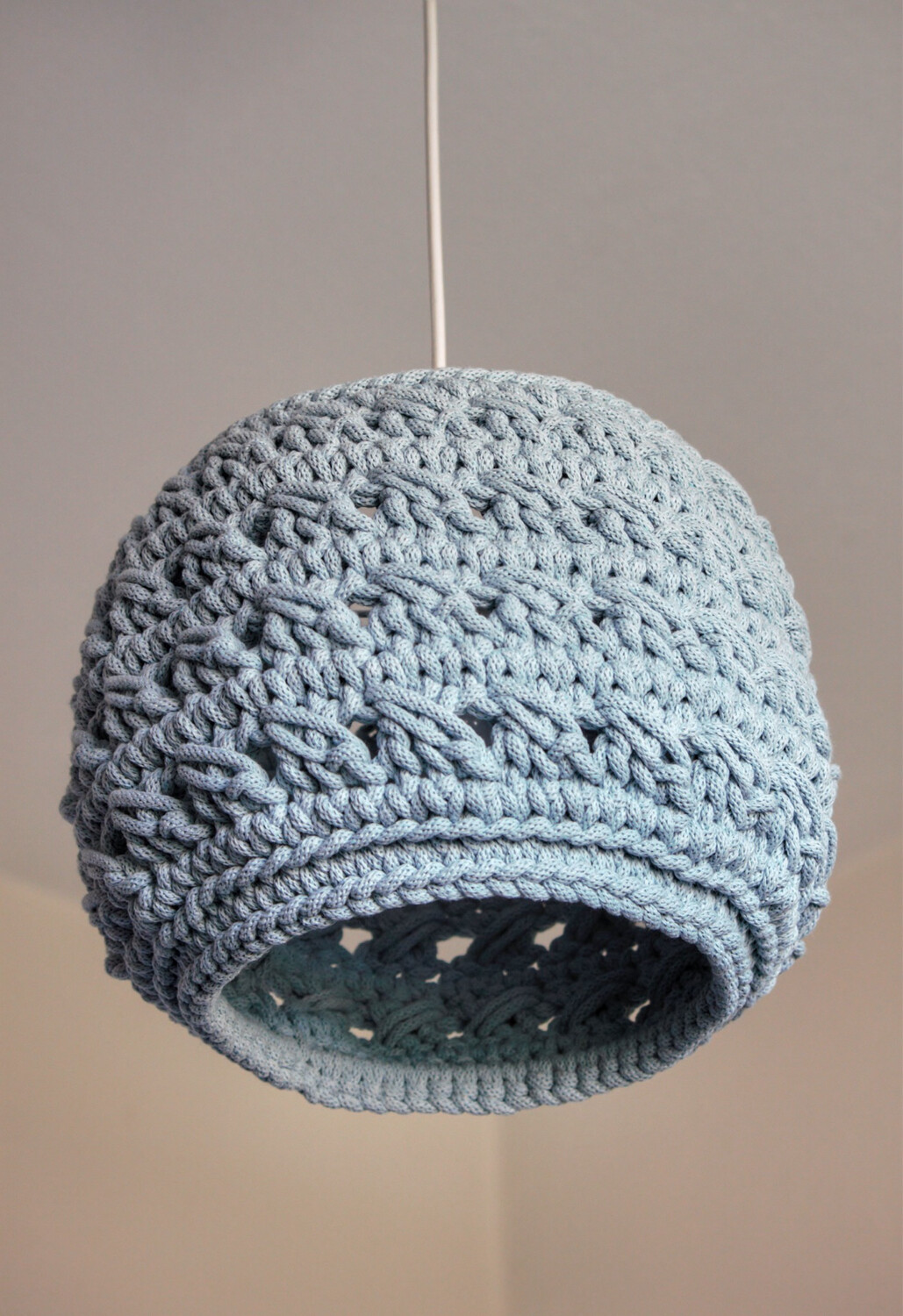 Πλεκτό Καπέλο Φωτιστικού Οροφής - Baby Blue