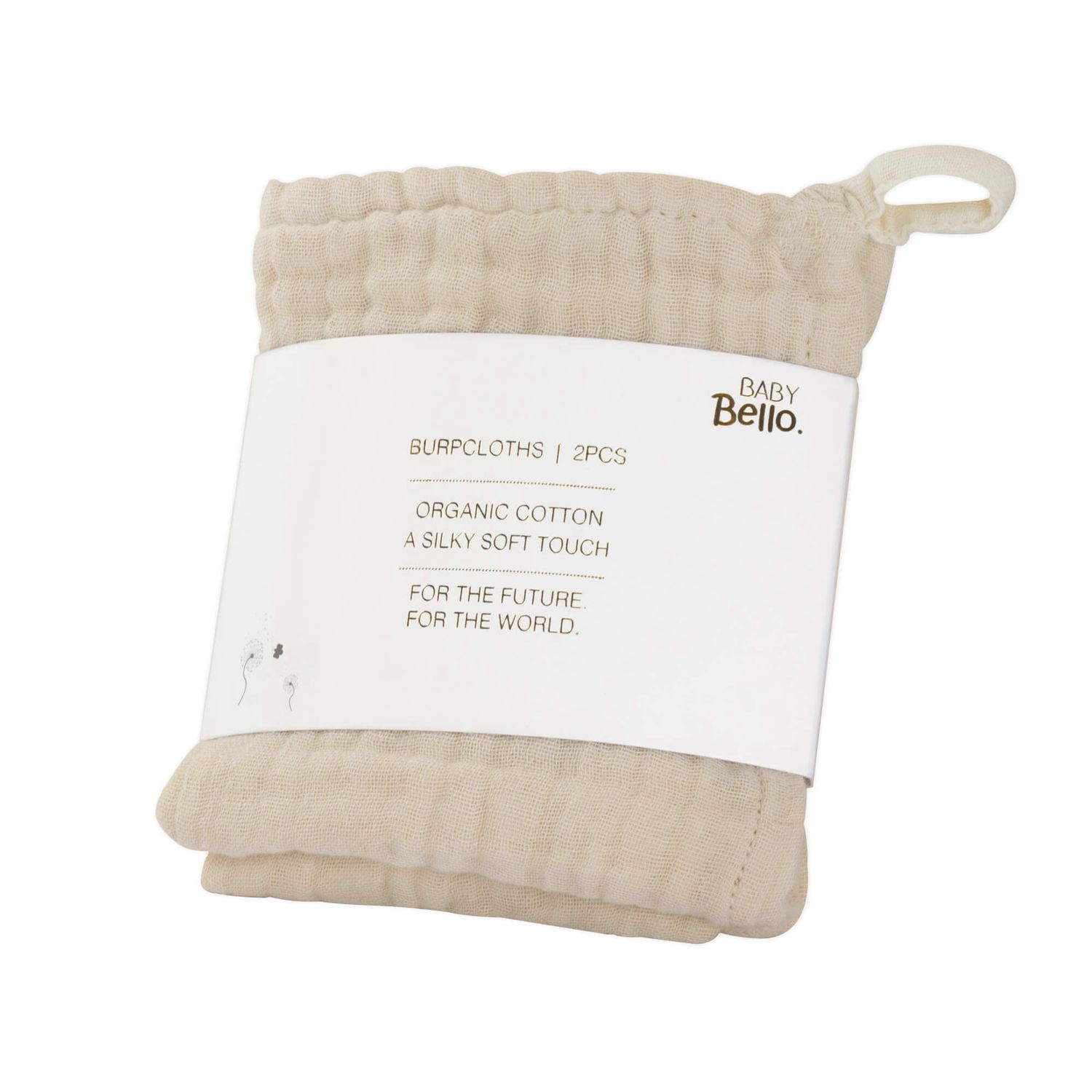 Πανάκια Φροντίδας Burp Cloths 2τμχ | 100% Οργανικό Βαμβάκι | Sandshell