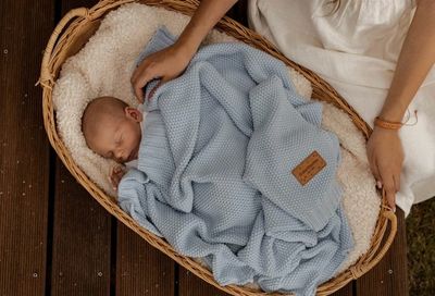 Βρεφική Βαμβακερή Κουβέρτα 80x100 Leo - Baby Blue