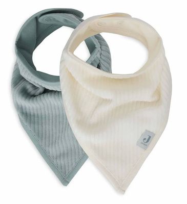 Σαλιάρες Μπαντάνα Velvet 2τμχ, Sea Green/Ivory