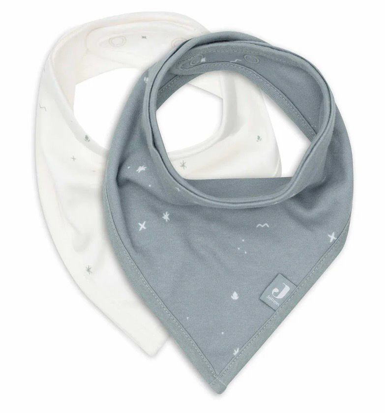 Σαλιάρες Μπαντάνα Twinkling 2τμχ, Sea Green/Ivory